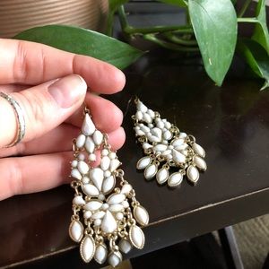 White and gold bubble earrings